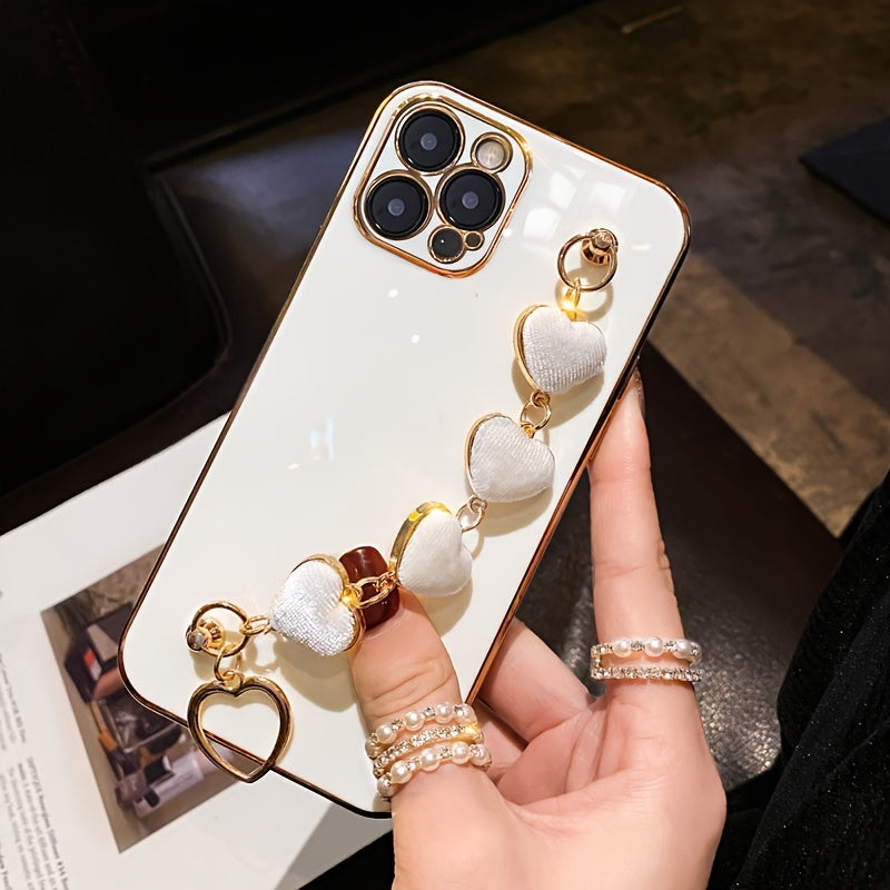 Luxury Heart Metal Bracelet Phone Case