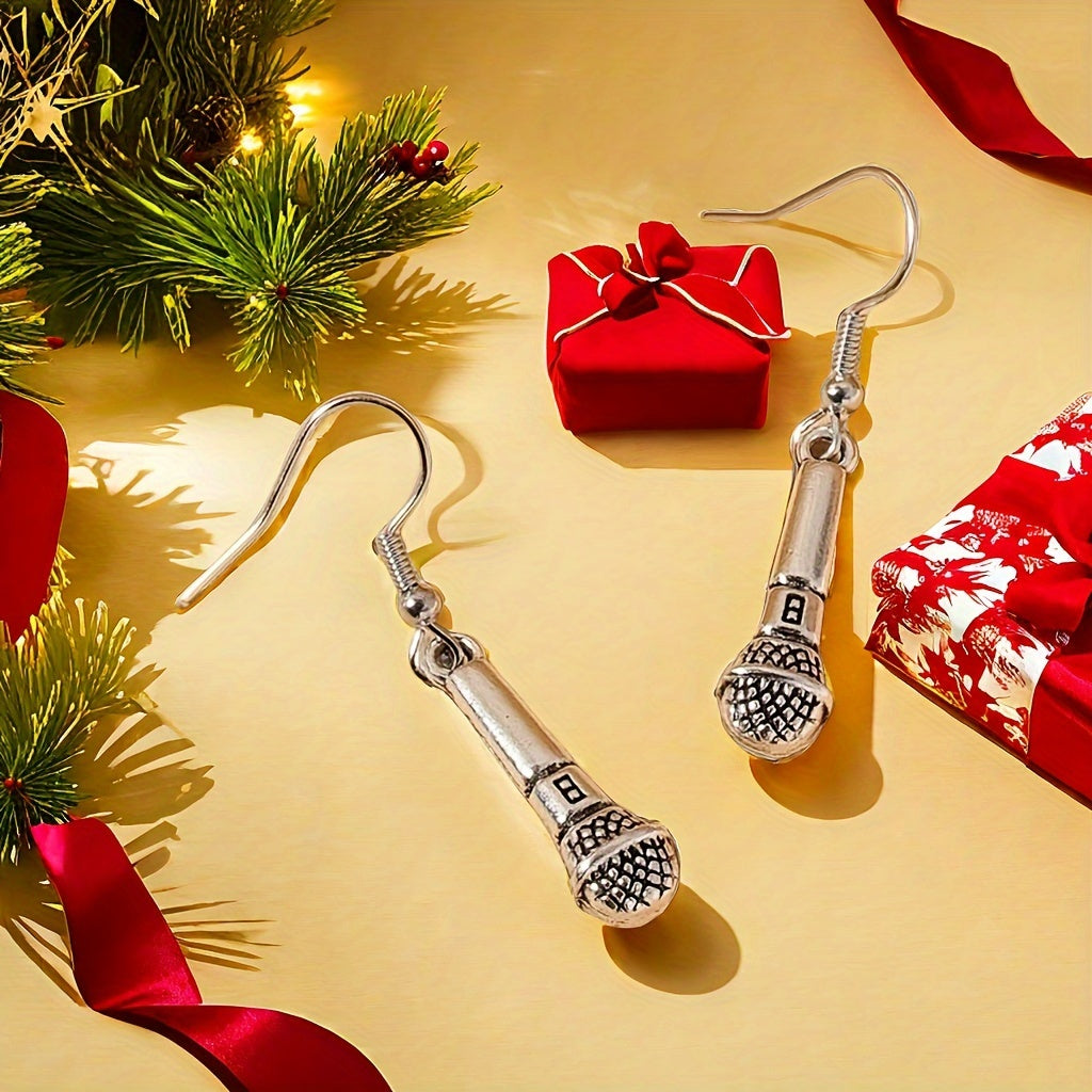 Microphone Dangle Earrings - Holiday Party Must-Have