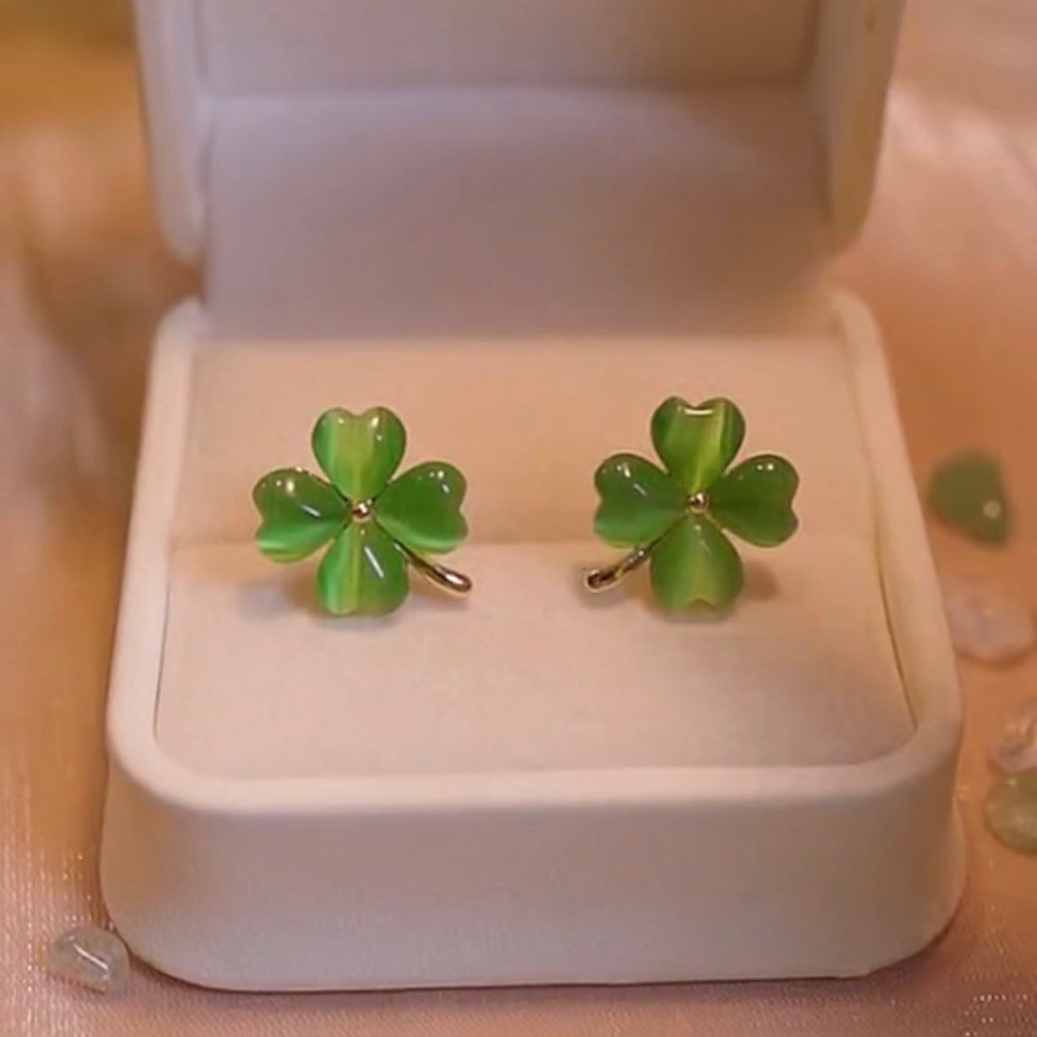 Lucky Clover Opal Earrings