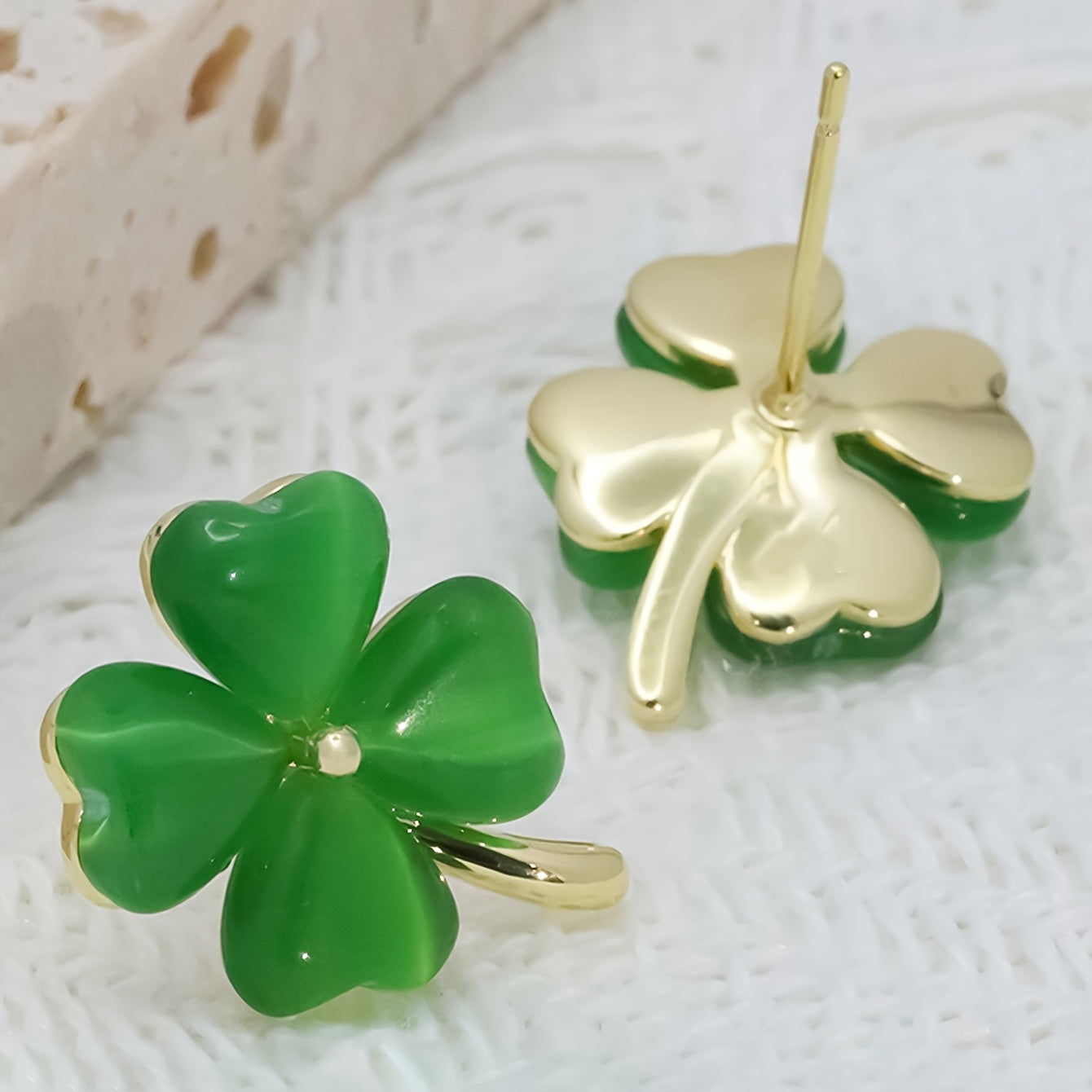 Lucky Clover Opal Earrings