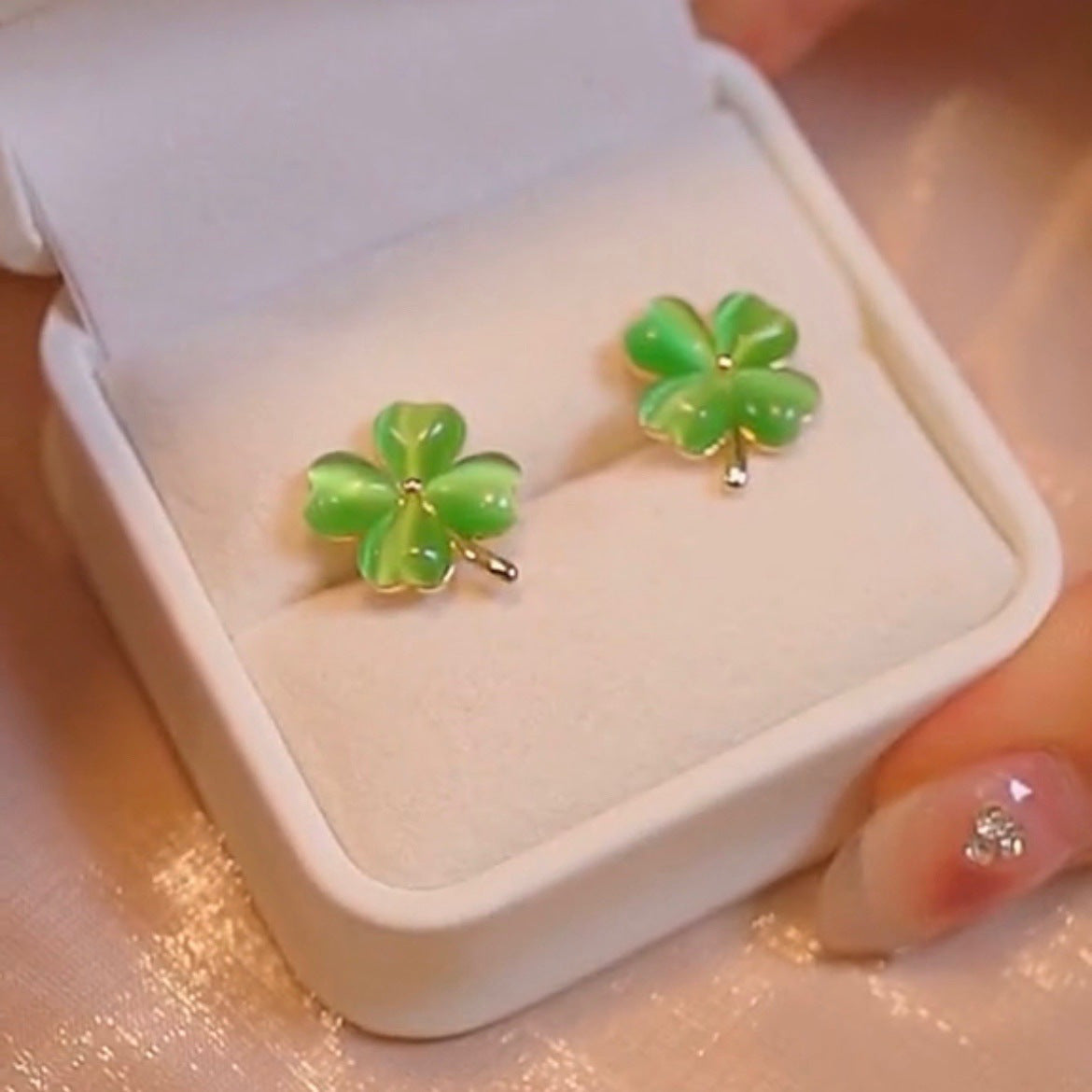 Lucky Clover Opal Earrings