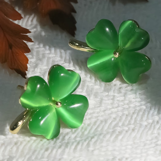 Lucky Clover Opal Earrings