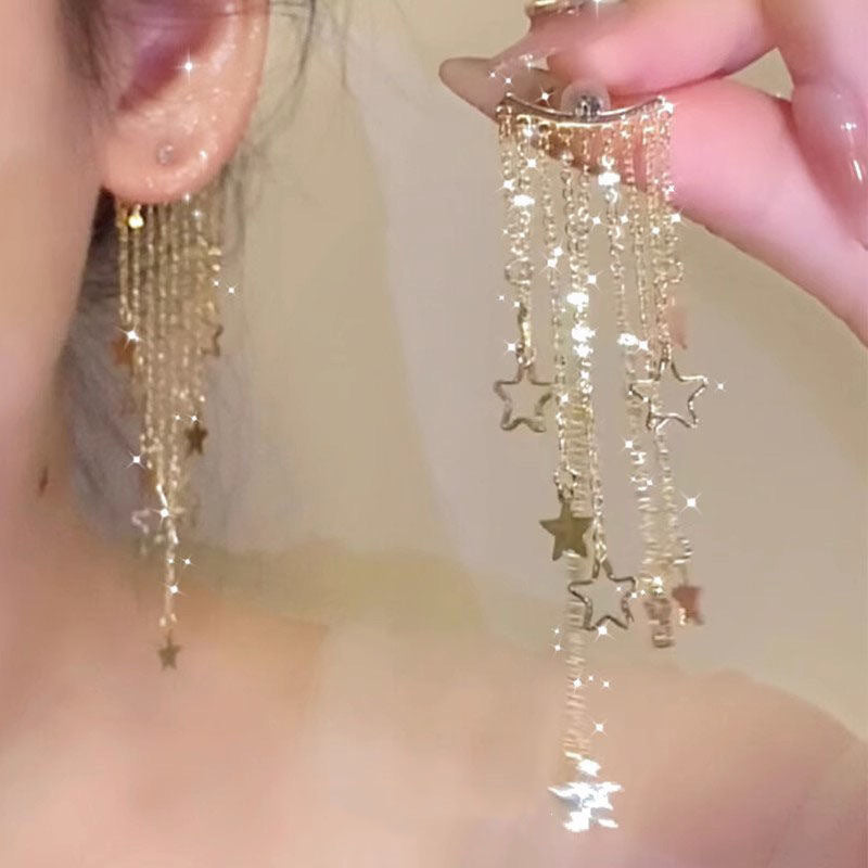 Luxurious Hollow Star Tassel Earrings