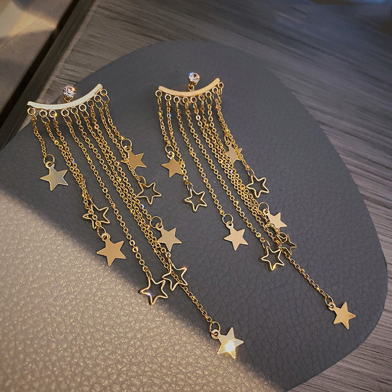 Luxurious Hollow Star Tassel Earrings