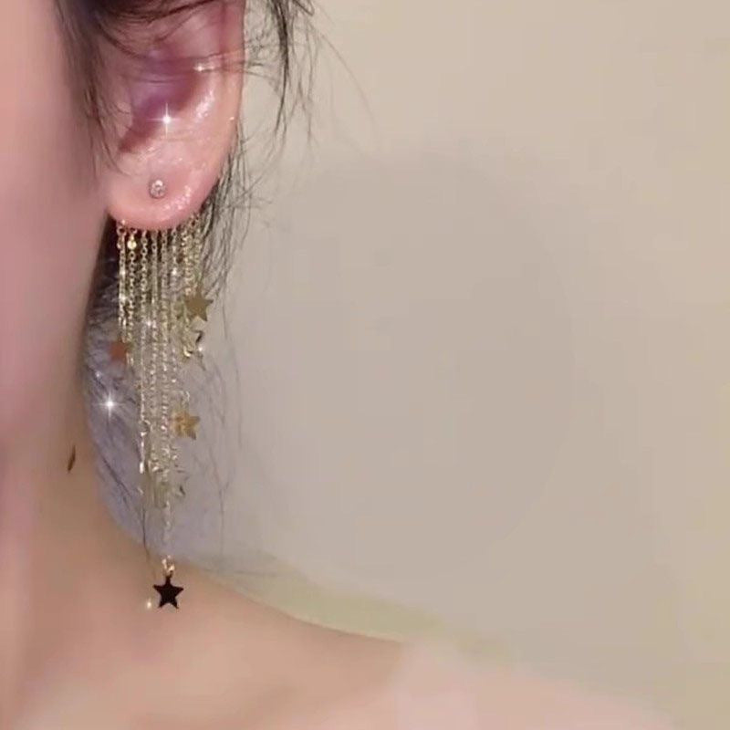 Luxurious Hollow Star Tassel Earrings