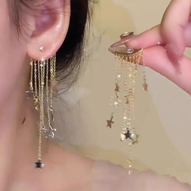 Luxurious Hollow Star Tassel Earrings