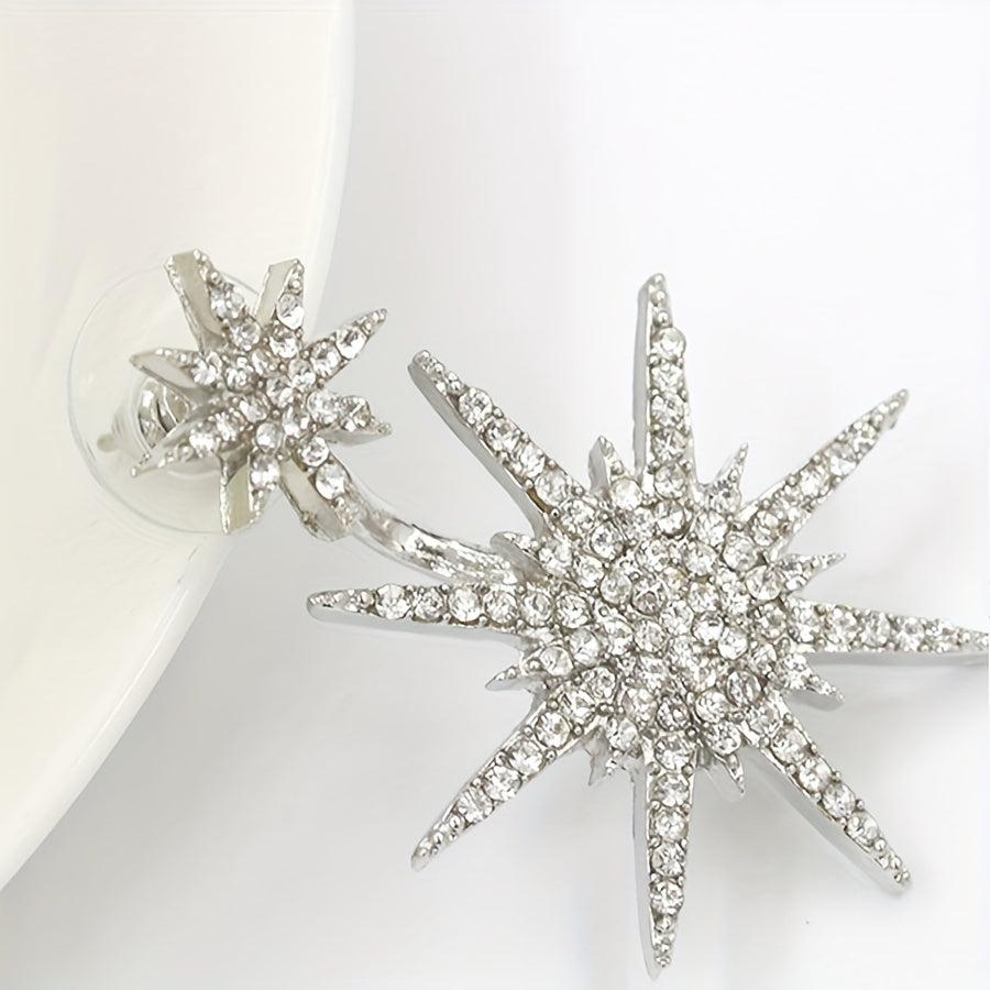 Luxury Six-Pointed Star Rhinestone Earrings