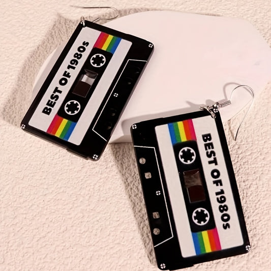 Retro Hip Hop Colorful Tape Earrings