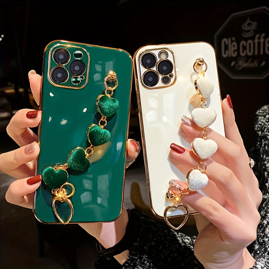 Luxury Heart Metal Bracelet Phone Case