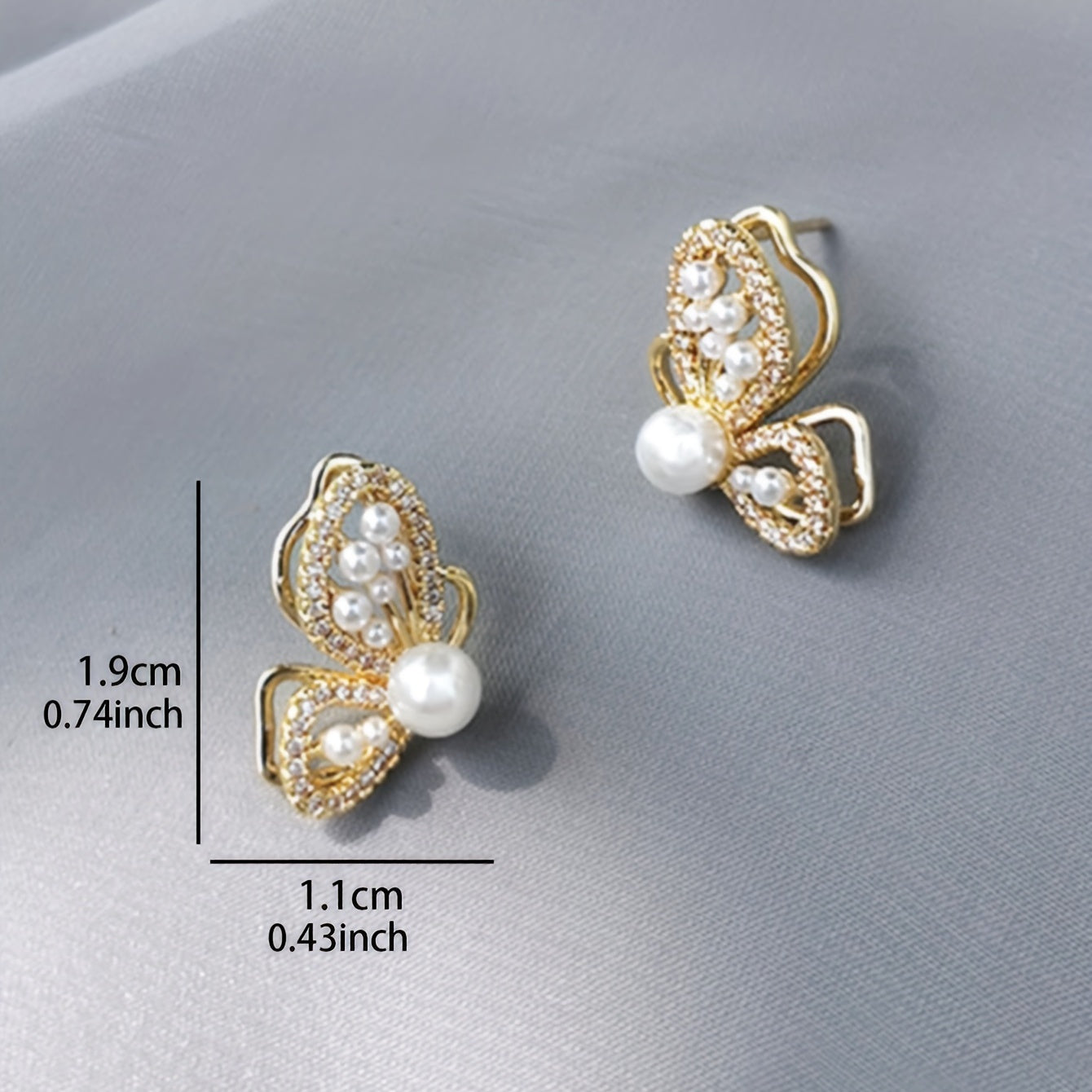 Vintage Golden Butterfly Stud Earrings