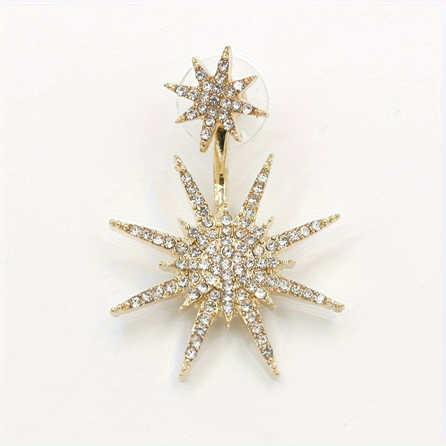 Luxury Six-Pointed Star Rhinestone Earrings