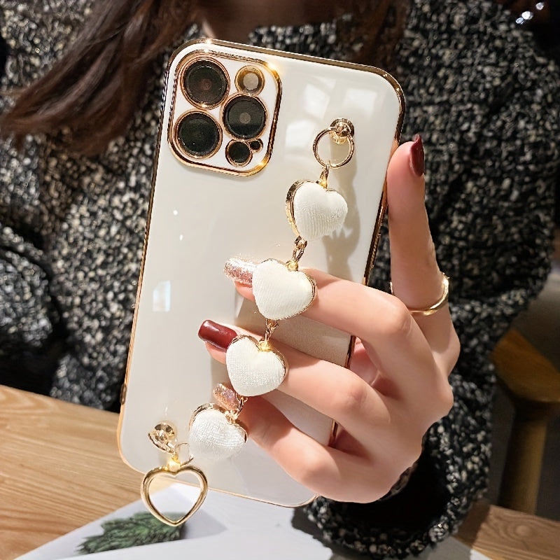 Luxury Heart Metal Bracelet Phone Case