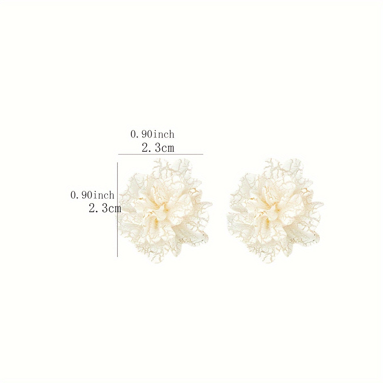 Vintage White Floral Stud Earrings