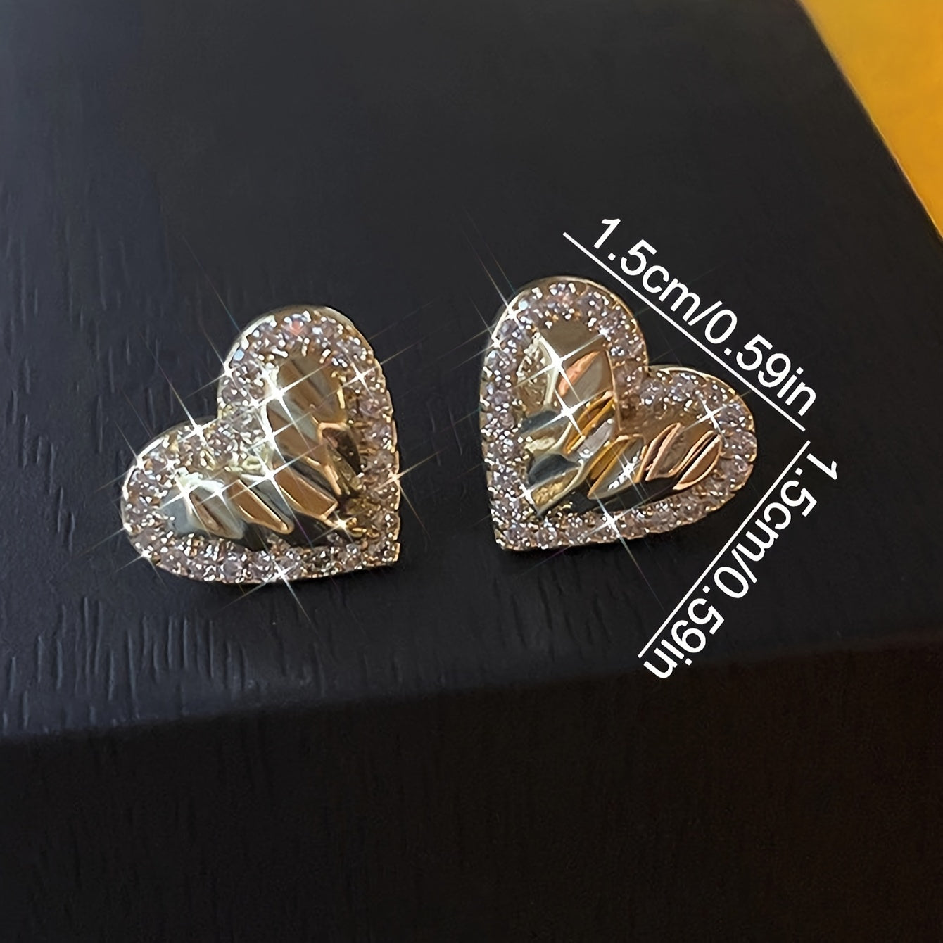 Bling Bling Heart Stud Earrings - Valentine's Day Jewelry