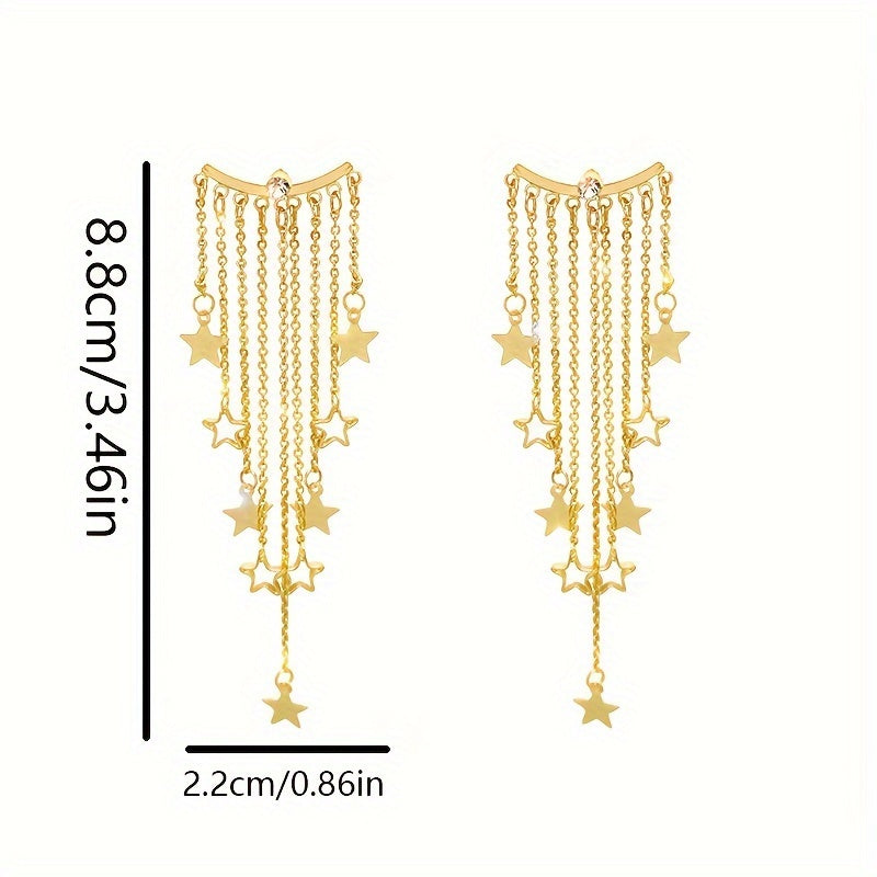 Luxurious Hollow Star Tassel Earrings