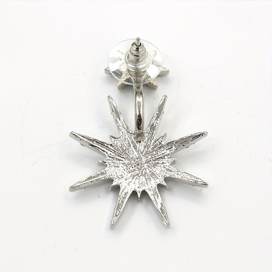 Luxury Six-Pointed Star Rhinestone Earrings