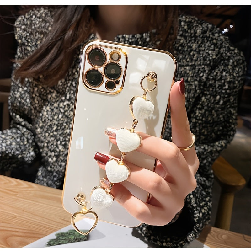 Luxury Heart Metal Bracelet Phone Case