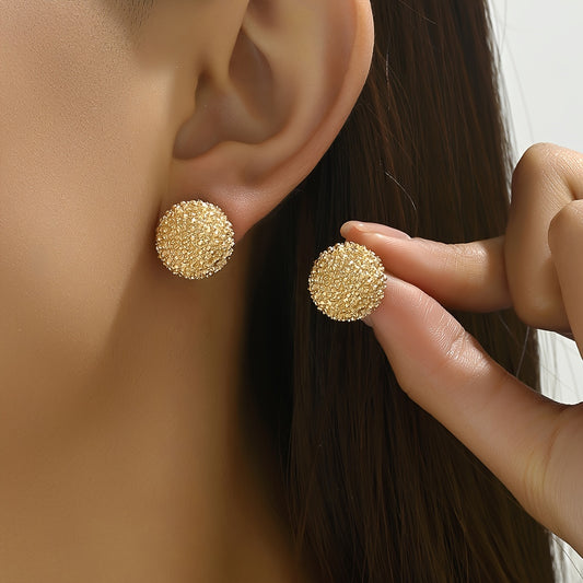 Golden Hemisphere Stud Earrings