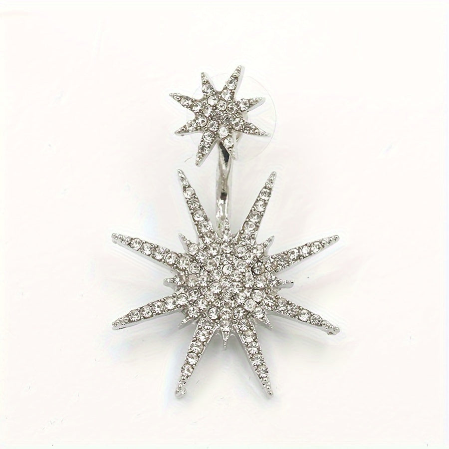 Luxury Six-Pointed Star Rhinestone Earrings