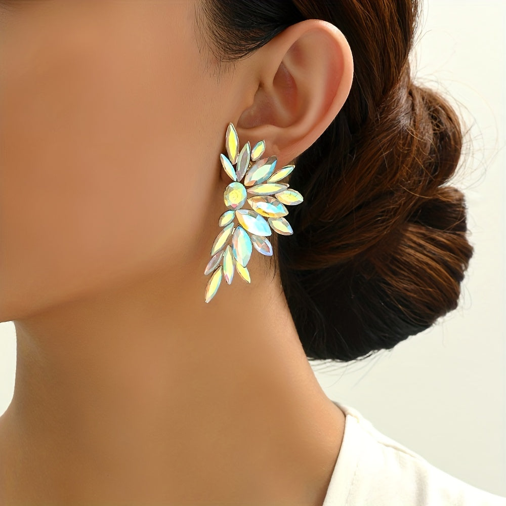 Elegant Glass Stud Earrings - Colorful & Luxurious