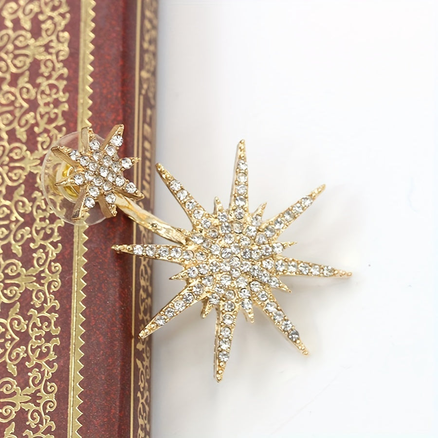 Luxury Six-Pointed Star Rhinestone Earrings